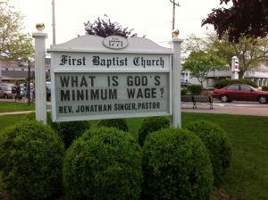 Typical American church sign, Hyannis, MA.